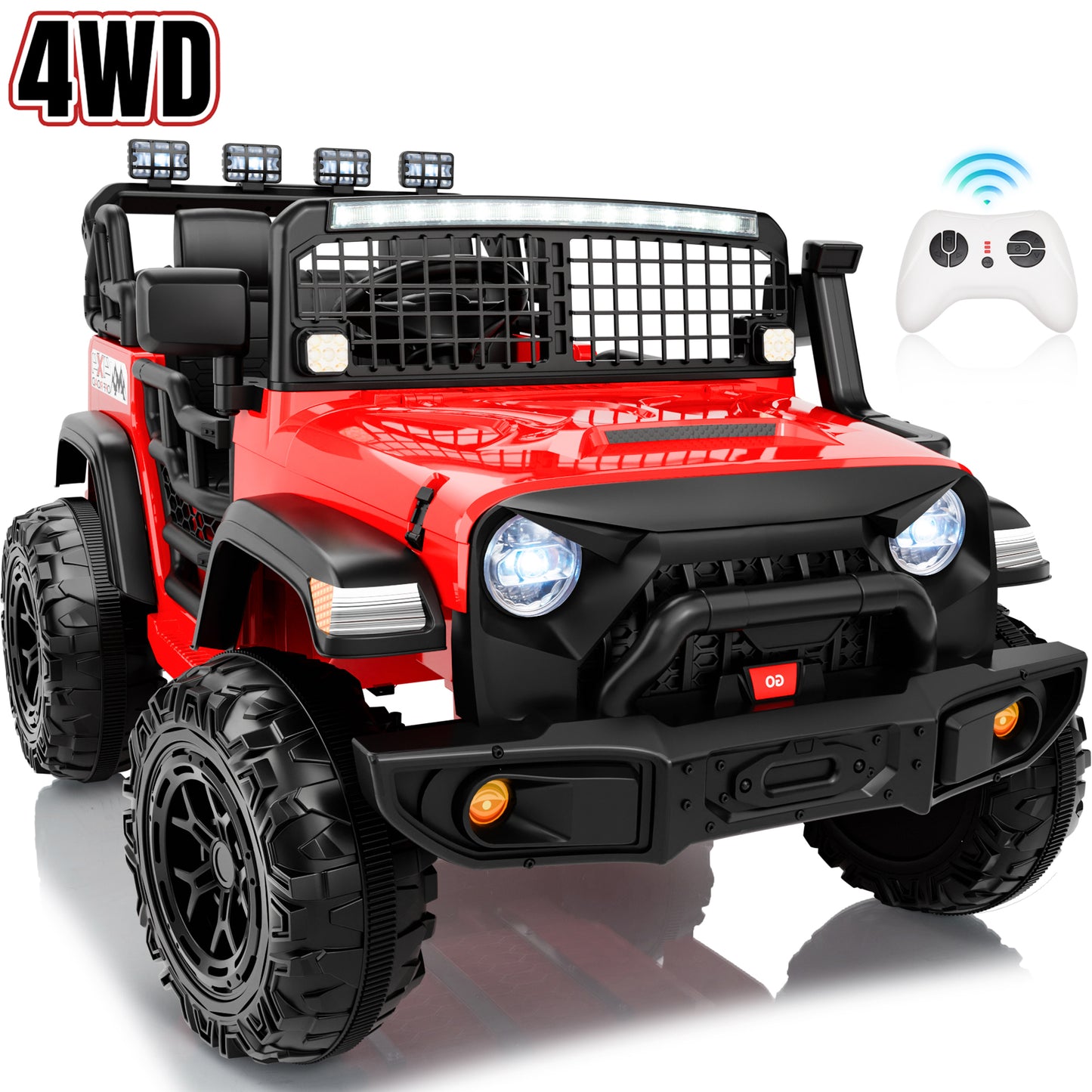 Joyracer 4WD 24 Volt Ride on Toys, 2 Seater Power Car wheels Truck with 800W Motors, Remote Control, Bluetooth, Spring Suspension, LED Light, Pink