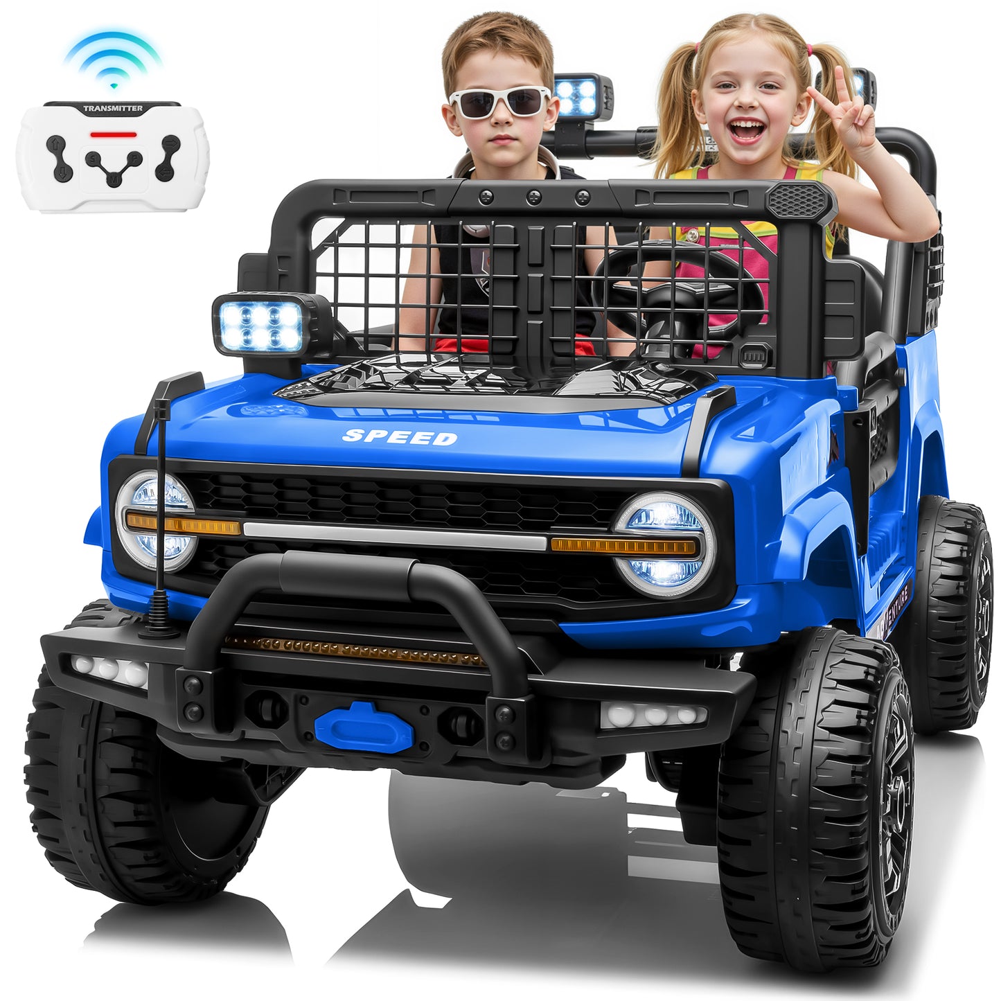 Joyracer 800W 4WD 24 Volt Ride on Toys with Remote Control, 2 Seater Kids Electric Car 9AH Battery Powered Truck Vehicle w/ Spring Suspension, Bluetooth Music, Gift for Boys Girls-1203