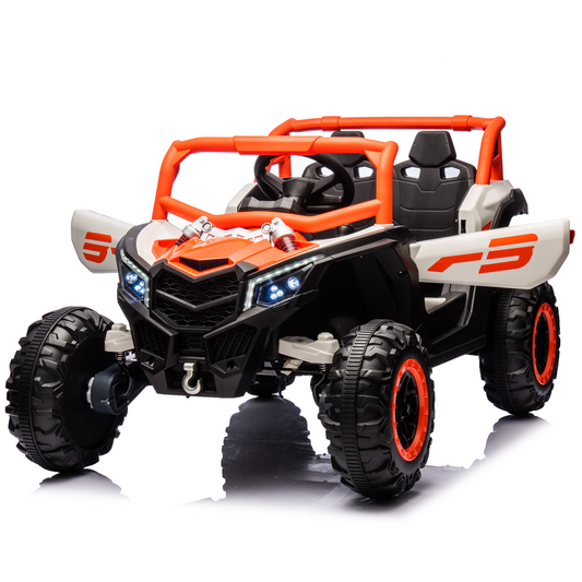 24V Ride on Car w/ Remote Control, 4WD Powered Electric Off-Road UTV with 4*200W Motors, Orange2