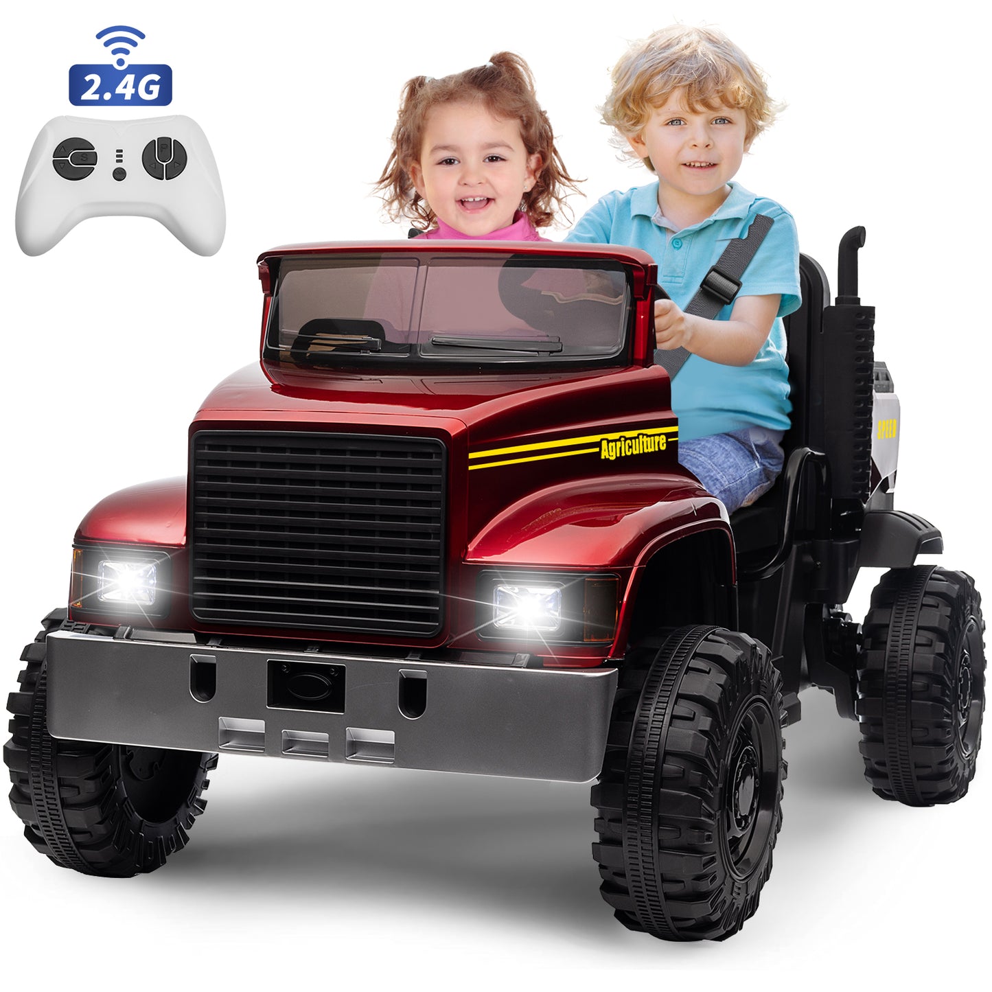 24V Kids Ride On Car Tractor with Remote Control Red