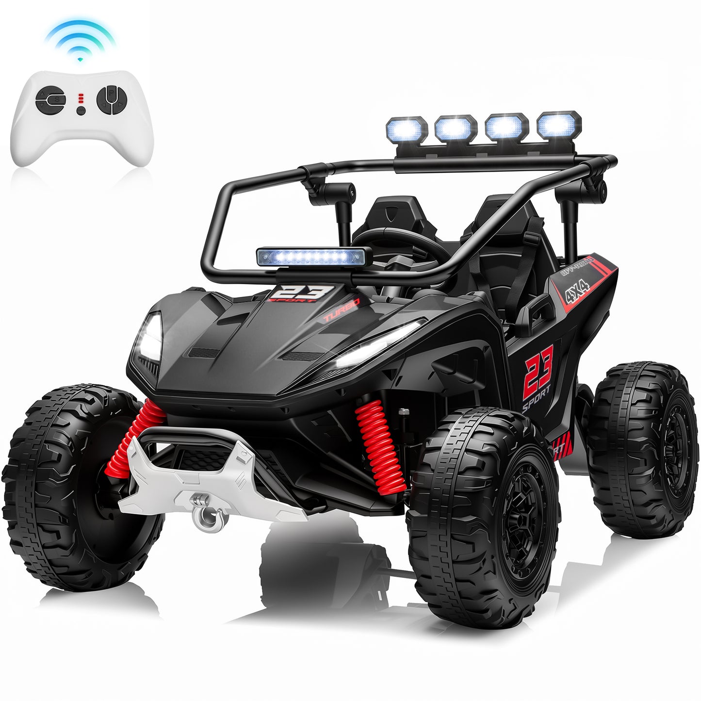 Joyracer 24V 2 Seater Ride on Toys UTV for Kids, 4WD 800W Electric Car with Parent Remote Control, LED Lights, Bluetooth Music, Safety Seat Belts, Roll Cage, 015