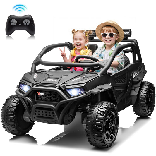 Joyracer 800W 24V Ride on Toys UTV for Kids, 2-Seater, 4WD Power Car Wheels with Remote Control, Bluetooth Music, Rear Storage Box, Four-Wheel Suspension, LED Lights