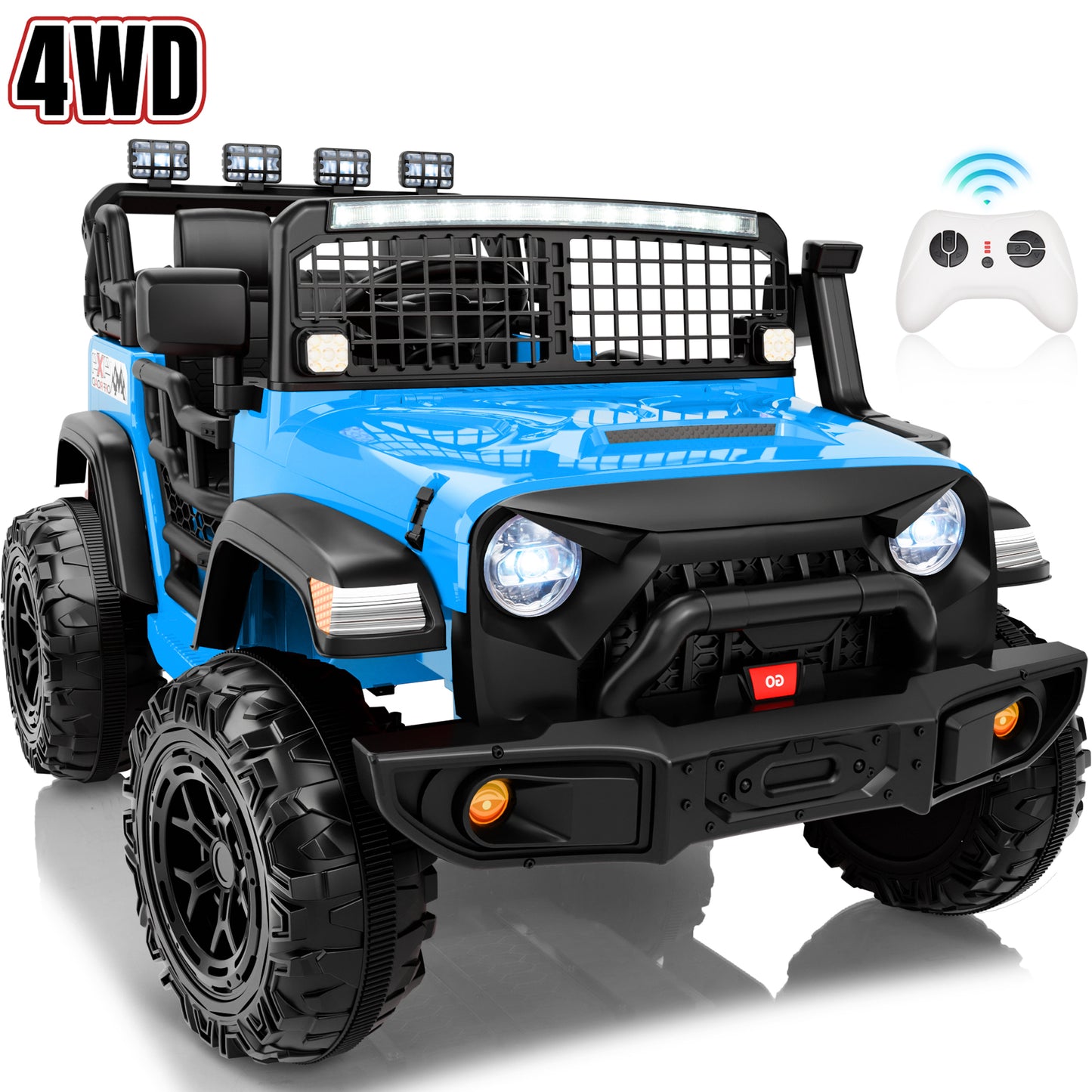 Joyracer 4WD 24 Volt Ride on Toys, 2 Seater Power Car wheels Truck with 800W Motors, Remote Control, Bluetooth, Spring Suspension, LED Light, Pink