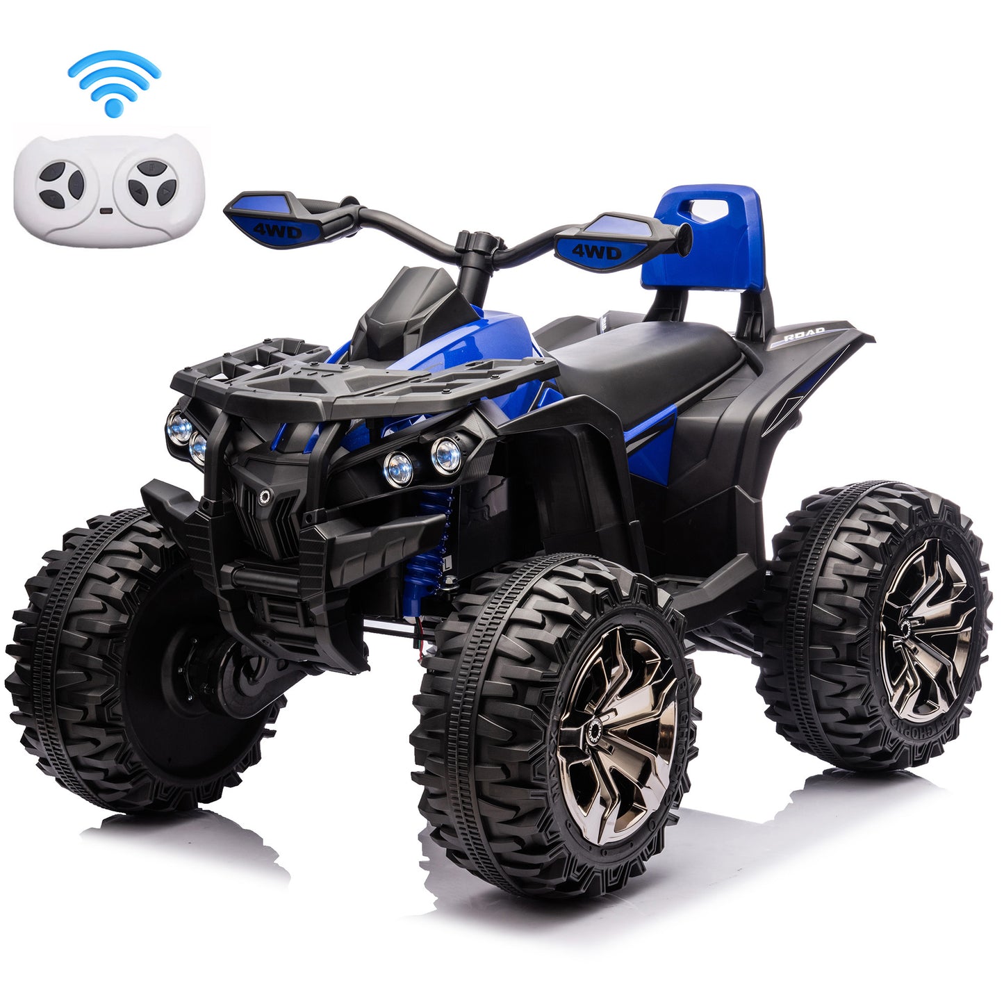 Joyracer 4WD ATV for Kids, 24 Volt Ride on Toys, Power ATV Wheels with 800W Motor, Remote, Bluetooth Music, Horn, LED for Big Kids Gift, Red