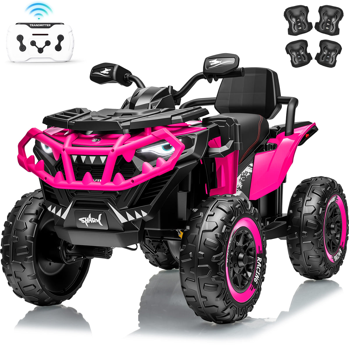 Joyracer XXL 24 Volt Ride on Toys for Big Kids, EVA Tires 4 Wheeler with 2 Seater, Power Car Wheels with Remote, Knee Pad, Bluetooth