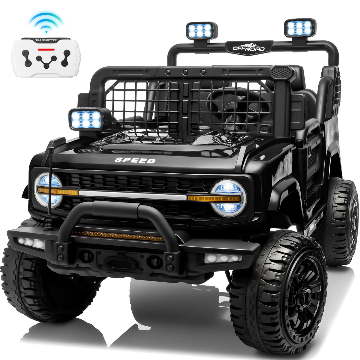 Joyracer 4WD 24V Ride On Toys Truck with Remote Control, 2 Seater 800W 9AH Powered Ride on Electric Car, Bluetooth MP3 Music, 4 Wheels Suspension, 3 Speeds, Black, Pink, Red,Pink-1203