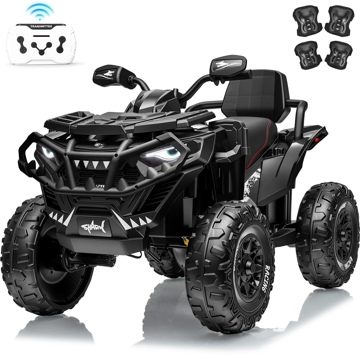 Joyracer XXL 24 Volt Ride on Toys for Big Kids, EVA Tires 4 Wheeler with 2 Seater, Power Car Wheels with Remote, Knee Pad, Bluetooth