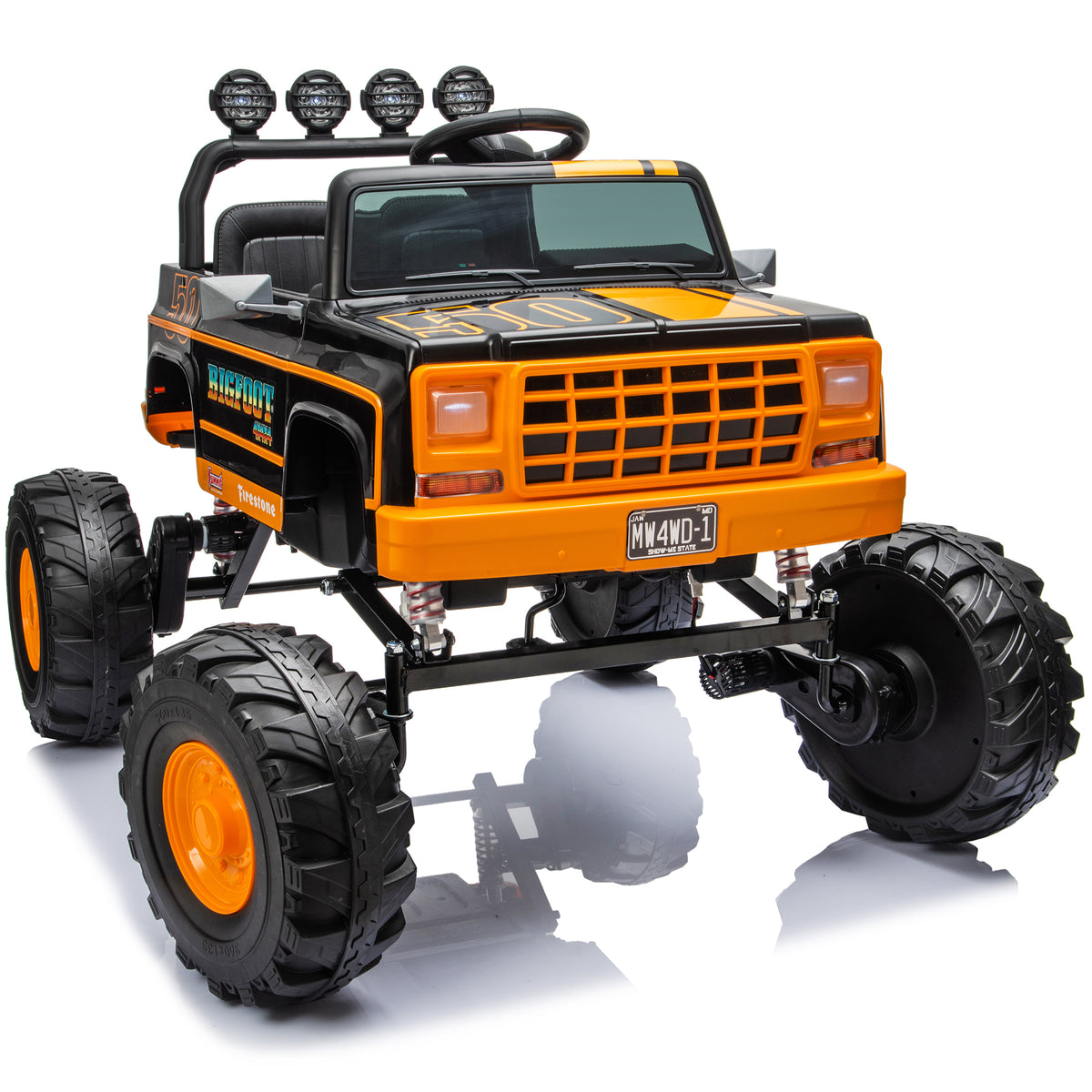 Joyracer Licensed BIGFOOT 24V Ride on Toys, 800W Electric Car for Kids with Remote, Bluetooth, Seat Belt & Four-Wheel Shock Absorption