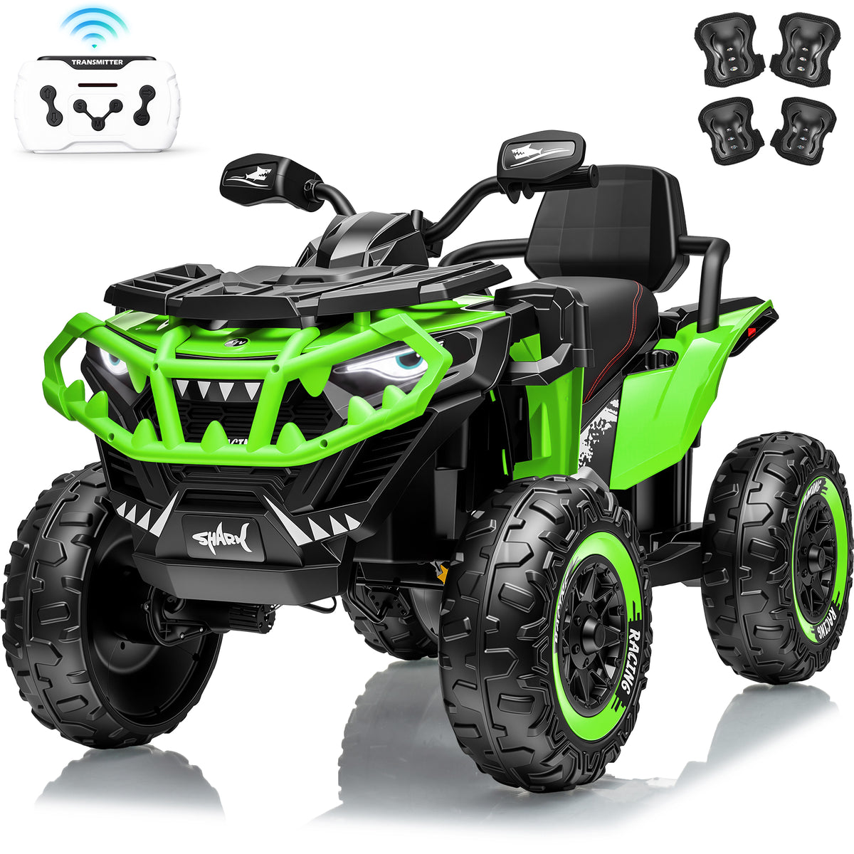 Joyracer XXL 24 Volt Ride on Toys for Big Kids, EVA Tires 4 Wheeler with 2 Seater, Power Car Wheels with Remote, Knee Pad, Bluetooth