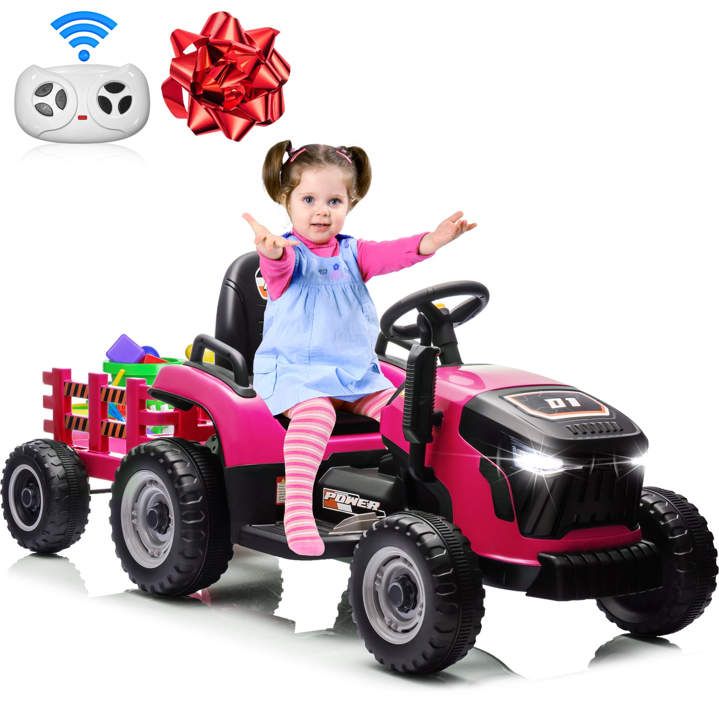 Joyracer 24V Kids Ride on Truck Car w/ Parent Remote Control, Power Car Wheels Toy for Toddlers w/3 Speeds, Music,0728