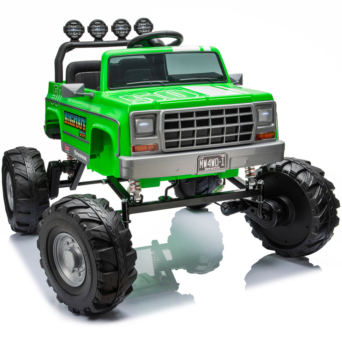 Joyracer Licensed BIGFOOT 24V Ride on Toys, 800W Electric Car for Kids with Remote, Bluetooth, Seat Belt & Four-Wheel Shock Absorption