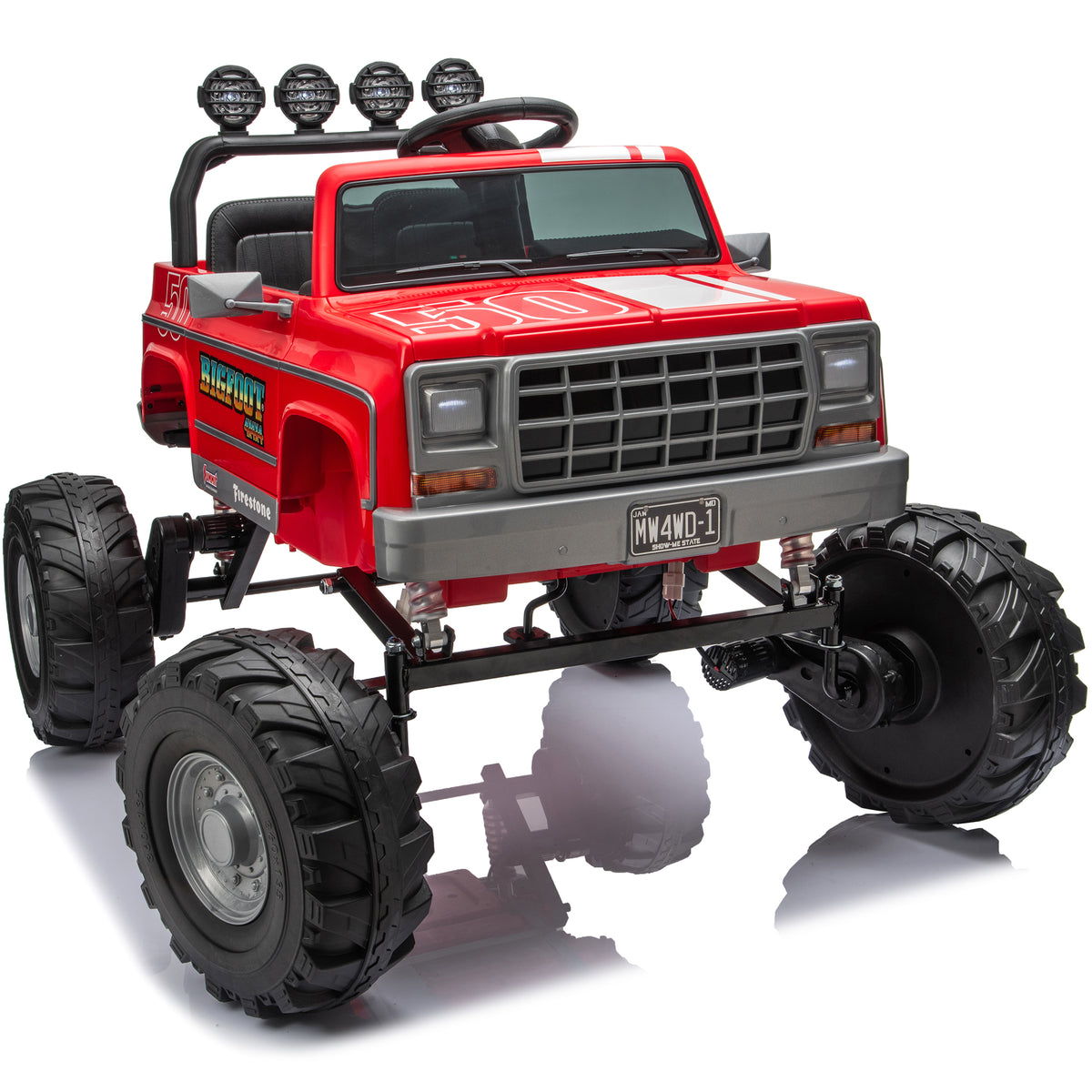 Joyracer Licensed BIGFOOT 24V Ride on Toys, 800W Electric Car for Kids with Remote, Bluetooth, Seat Belt & Four-Wheel Shock Absorption