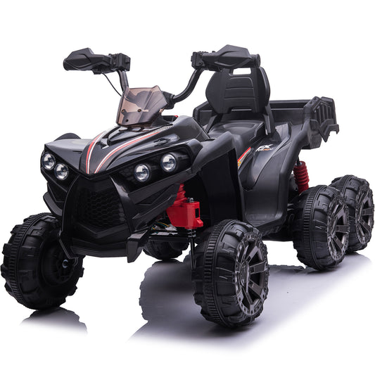 Joyracer 24V Ride on Toys ATV for Kids, 6 Wheelers, 2 Seater, High & Low Speed, Forward & Backward, Bluetooth Music Story