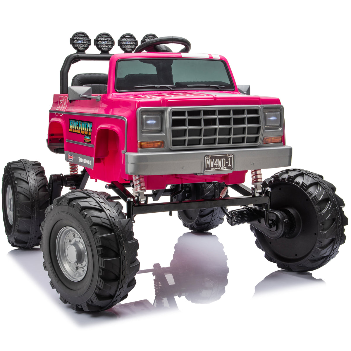 Joyracer Licensed BIGFOOT 24V Ride on Toys, 800W Electric Car for Kids with Remote, Bluetooth, Seat Belt & Four-Wheel Shock Absorption