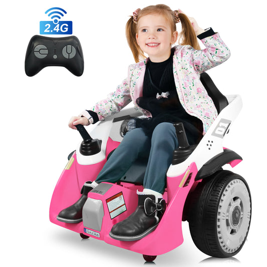Joyracer 24V Bumper Cars with Remote, 2*100W Electric Ride on Toys for Big Kids, 360° Spin, EVA Wheels, Pink