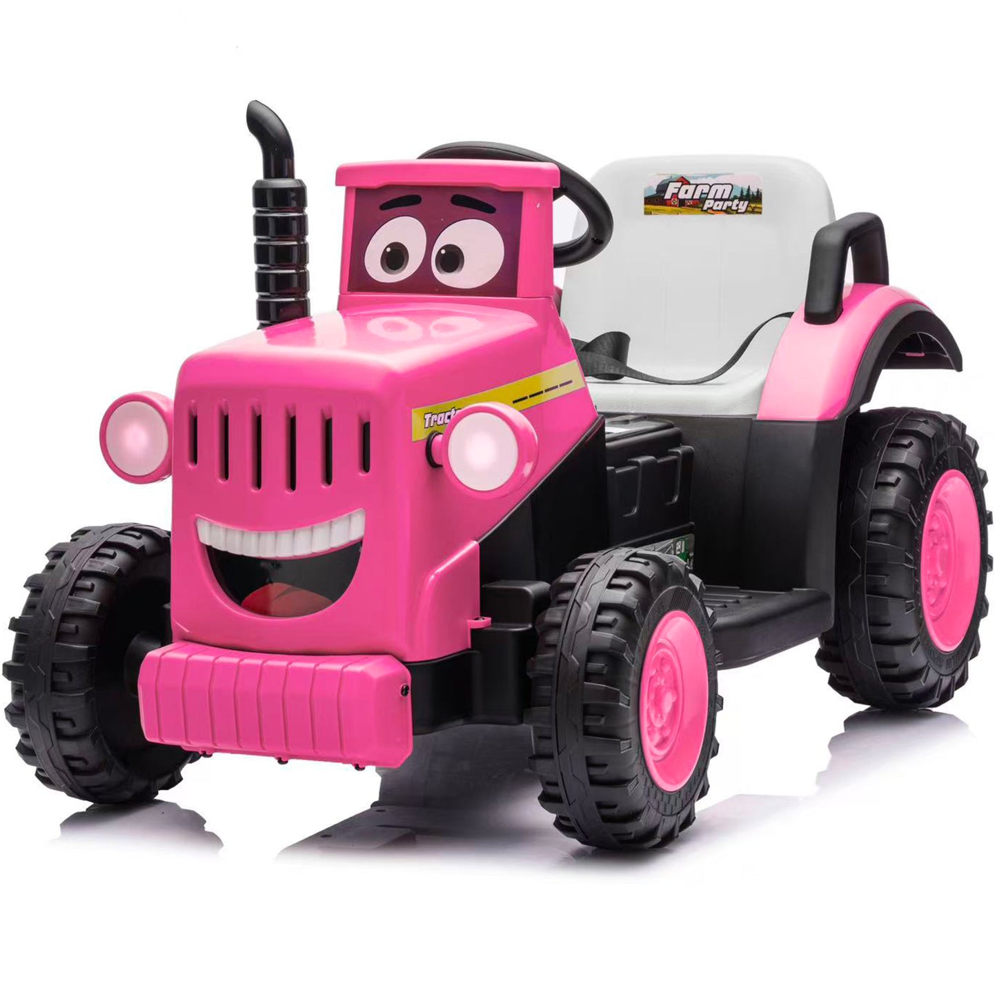 Joyracer 12 Volt Ride on Toys, Cute Ride On Tractor for Toddlers, Power Car Wheels with LED Lights, Music, Horn, Safety Belt, Green