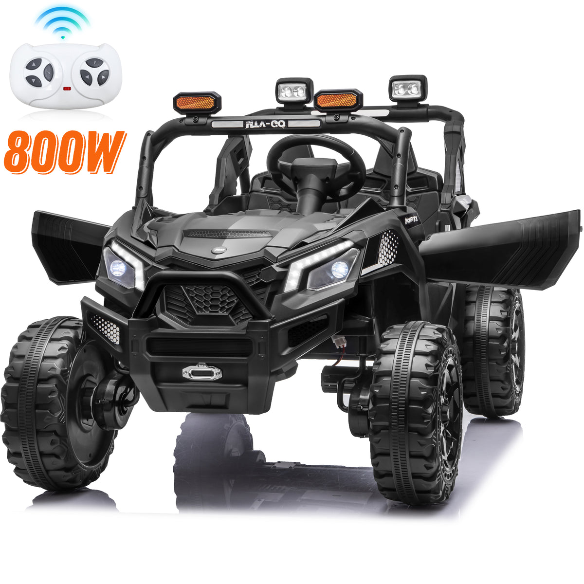 4WD 24 Volt Ride on Toys with Remote, Joyracer 2 Seater Power UTV Wheels with 800W Motors, Bluetooth, Spring Suspension, LED Light