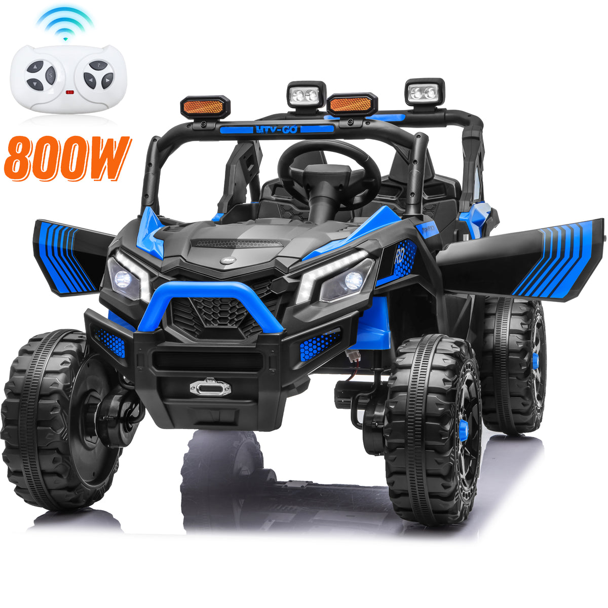 4WD 24 Volt Ride on Toys with Remote, Joyracer 2 Seater Power UTV Wheels with 800W Motors, Bluetooth, Spring Suspension, LED Light