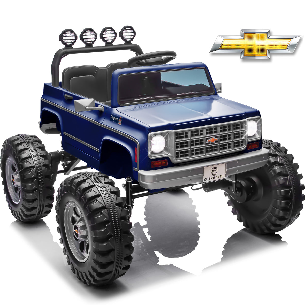 Joyracer 24 Volt Ride on Toys, Electric Truck for Kids with Remote, Chevrolet Cheyenne Power Car Wheels with Bluetooth Music, USB, LED Lights, Pink