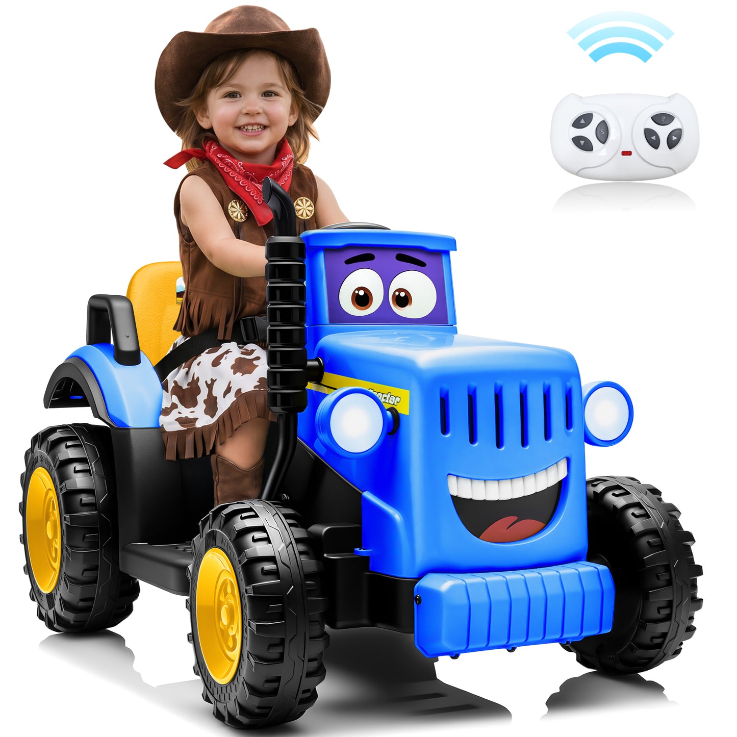 Joyracer 12V Ride On Toys, Cute Electric Car for Toddlers, Power Car Wheels with LED Lights, Music, Horn, Safety Belt, Pink