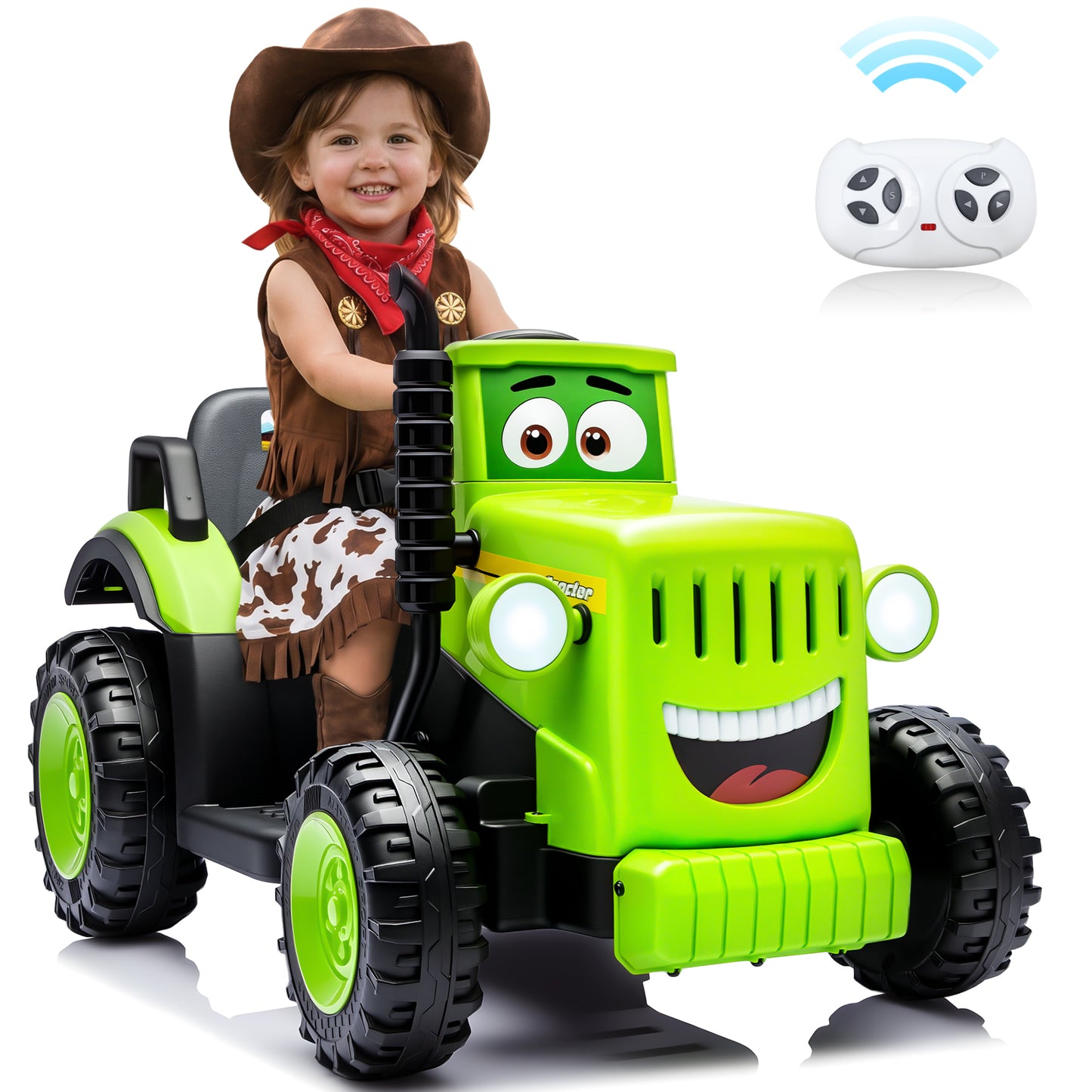 Joyracer 12V Ride On Toys, Cute Electric Car for Toddlers, Power Car Wheels with LED Lights, Music, Horn, Safety Belt, Pink