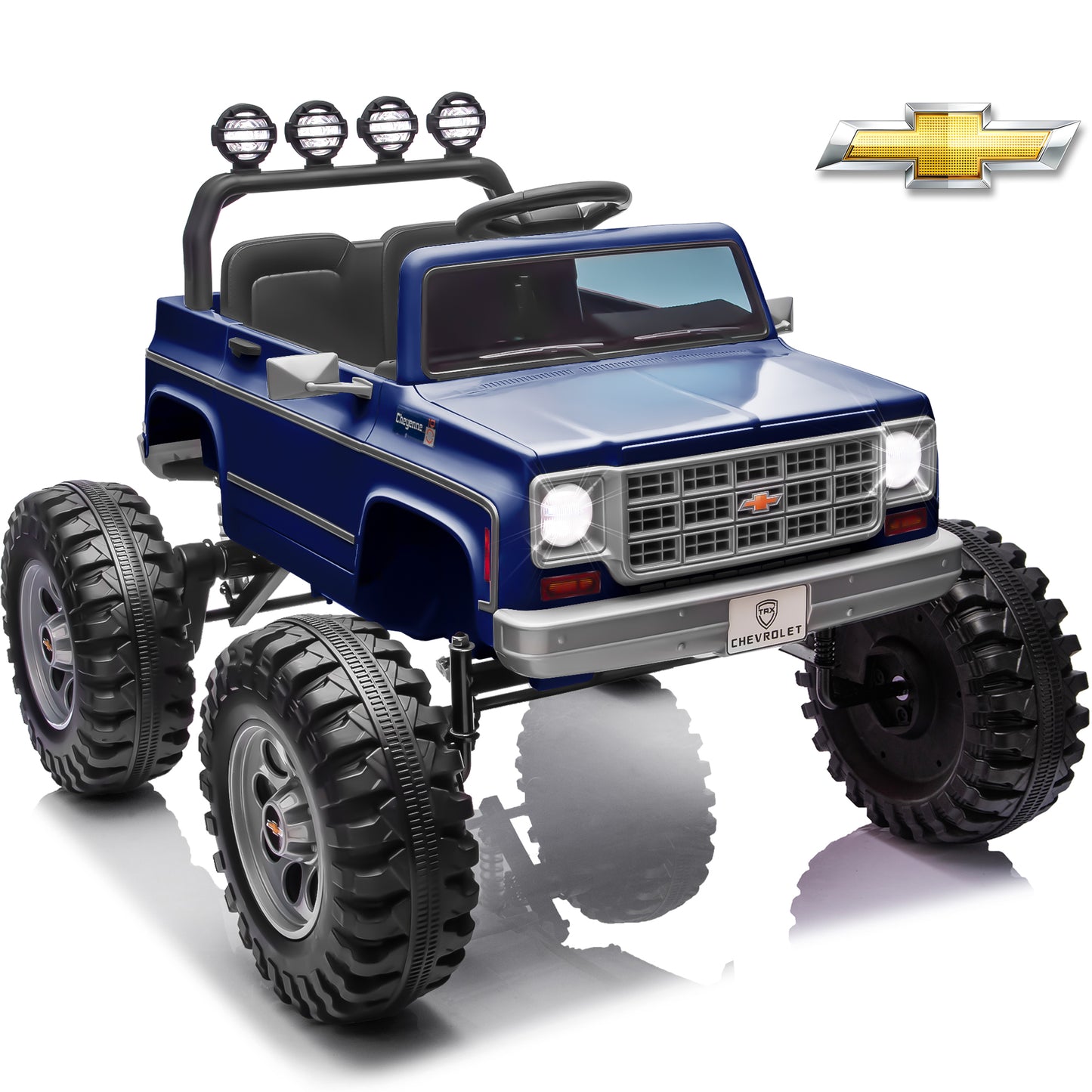 Joyracer 24 Volt Ride on Toys, Electric Truck for Kids with Remote, Chevrolet Cheyenne Power Car Wheels with Bluetooth Music, USB, LED Lights, Pink