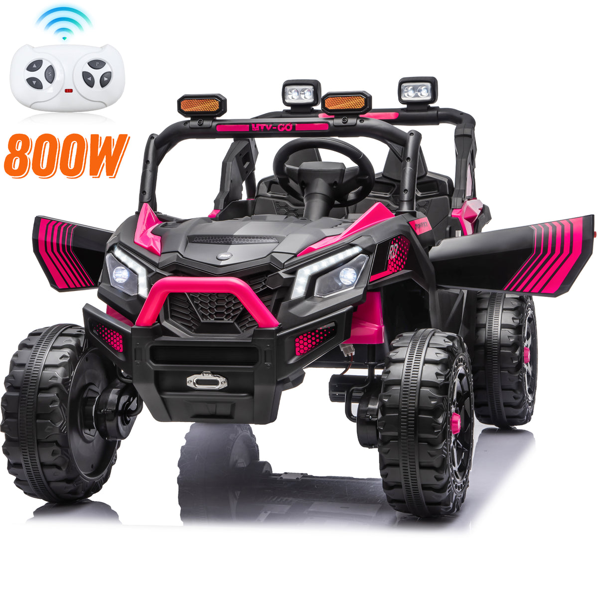 4WD 24 Volt Ride on Toys with Remote, Joyracer 2 Seater Power UTV Wheels with 800W Motors, Bluetooth, Spring Suspension, LED Light