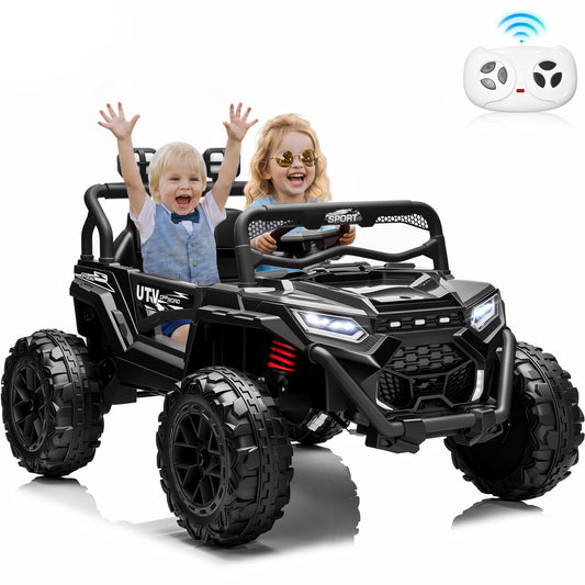 Joyracer 4WD 24V Ride On Toys, 800W Electric Cars for Kids with 2 Seater & Romote Control, Power Car Wheel w/ Spring Suspension, Bluetooth Music
