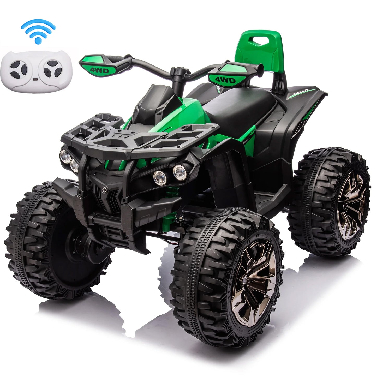 Joyracer 4WD ATV for Kids, 24 Volt Ride on Toys, Power ATV Wheels with 800W Motor, Remote, Bluetooth Music, Horn, LED for Big Kids Gift, Red