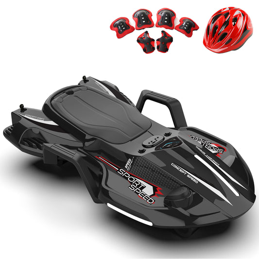 Electric Kids Ride on Toys Car, 200W Hub Motor & 24V Battery, Tail Color Spray, Up to 7MPH, Black