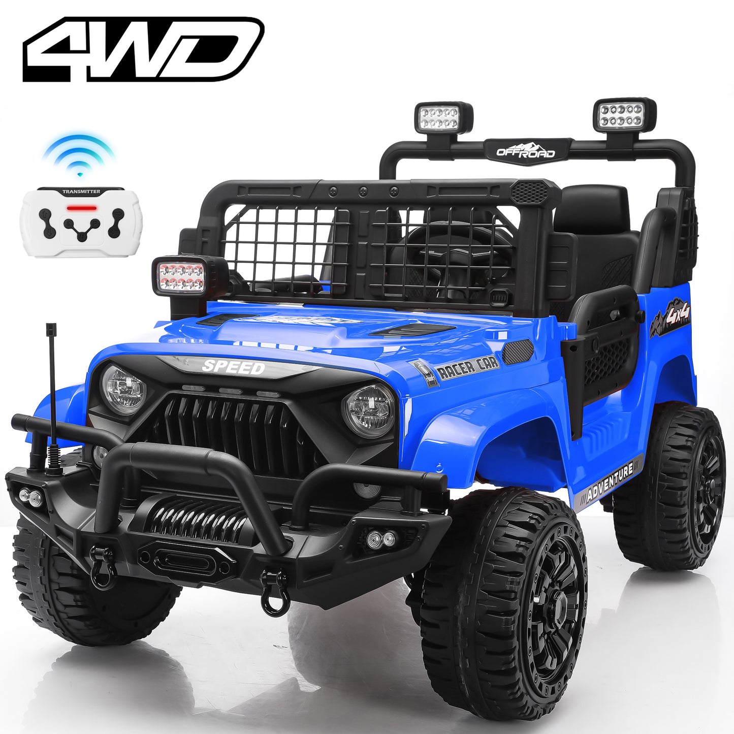 Joyracer 4WD 24V Ride On Toys Truck with Remote Control, 2 Seater 800W 9AH Powered Ride on Electric Car, Bluetooth MP3 Music, 4 Wheels Suspension, 3 Speeds, Black, Pink, Red,Pink-1202