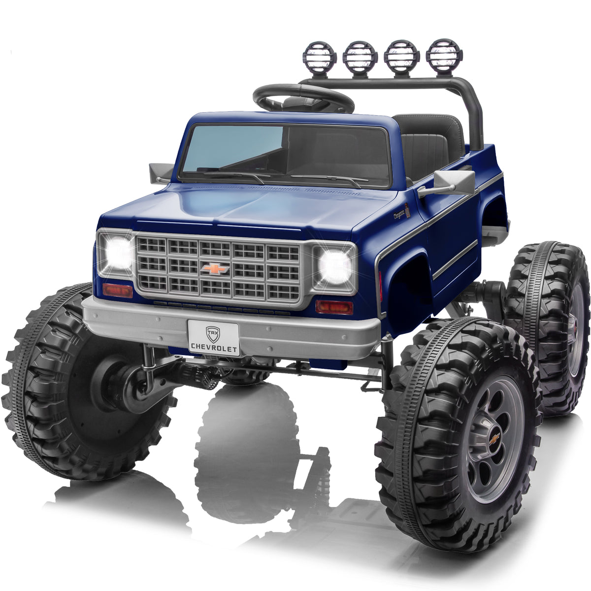 Joyracer 24 Volt Ride on Toys, Chevrolet Cheyenne Electric Car for Big Kids, Power Car Wheels with Remote, Bluetooth Music, USB, LED Lights, Black