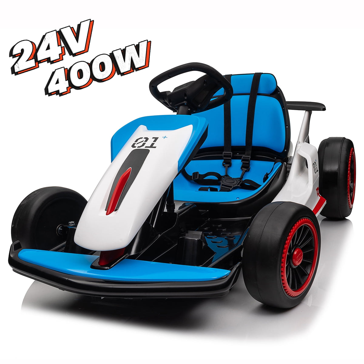 Joyracer 24V Ride on Toys, Kids Electric Go Kart 400W Motor Power Car Wheel for Kids, Spray, 6-9MPH, Gravity Steering, Outdoor Toys, Bluetooth/Music, Age 6+, 88