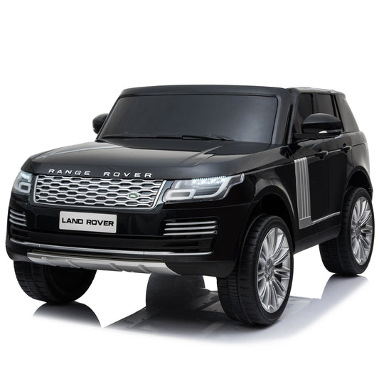 Licensed Land Rover 24V Powered Kids Ride On Car with 2 Seater & Parent Remote Control,2*240W Motor,Foot Pedal, Radio, Bluetooth Music, LED Headlights Black
