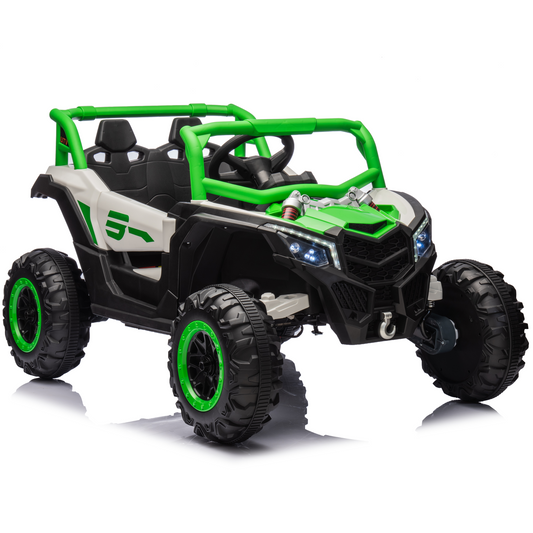 Joyracer 24V Ride on Car w/ Remote Control, 4WD Powered Electric Off-Road UTV with 4*200W Motors, Green