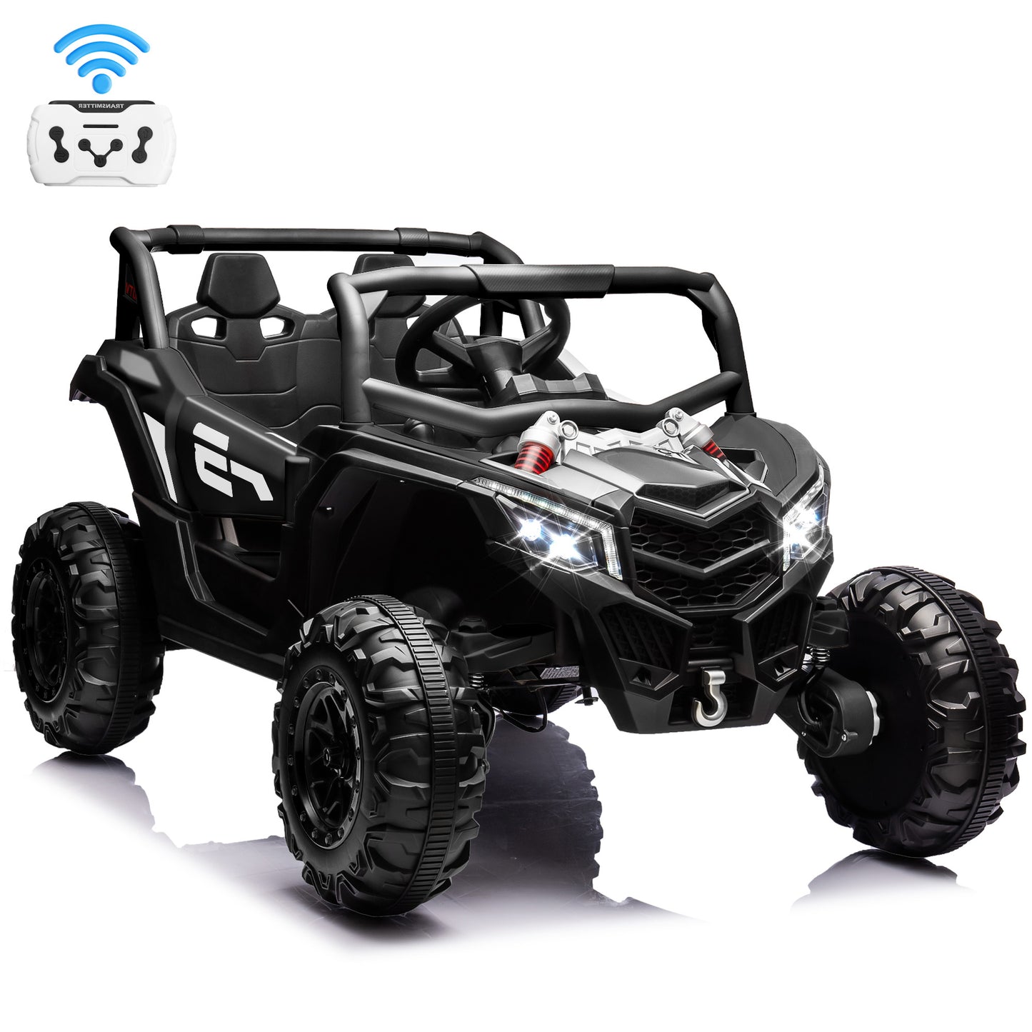 Joyracer 24 Volt Ride on Toys 2 Seater, Power Car wheels UTV with 4*200W Motors, Remote Control, Bluetooth Music,  Spring Suspension, LED Light, 3 Speeds