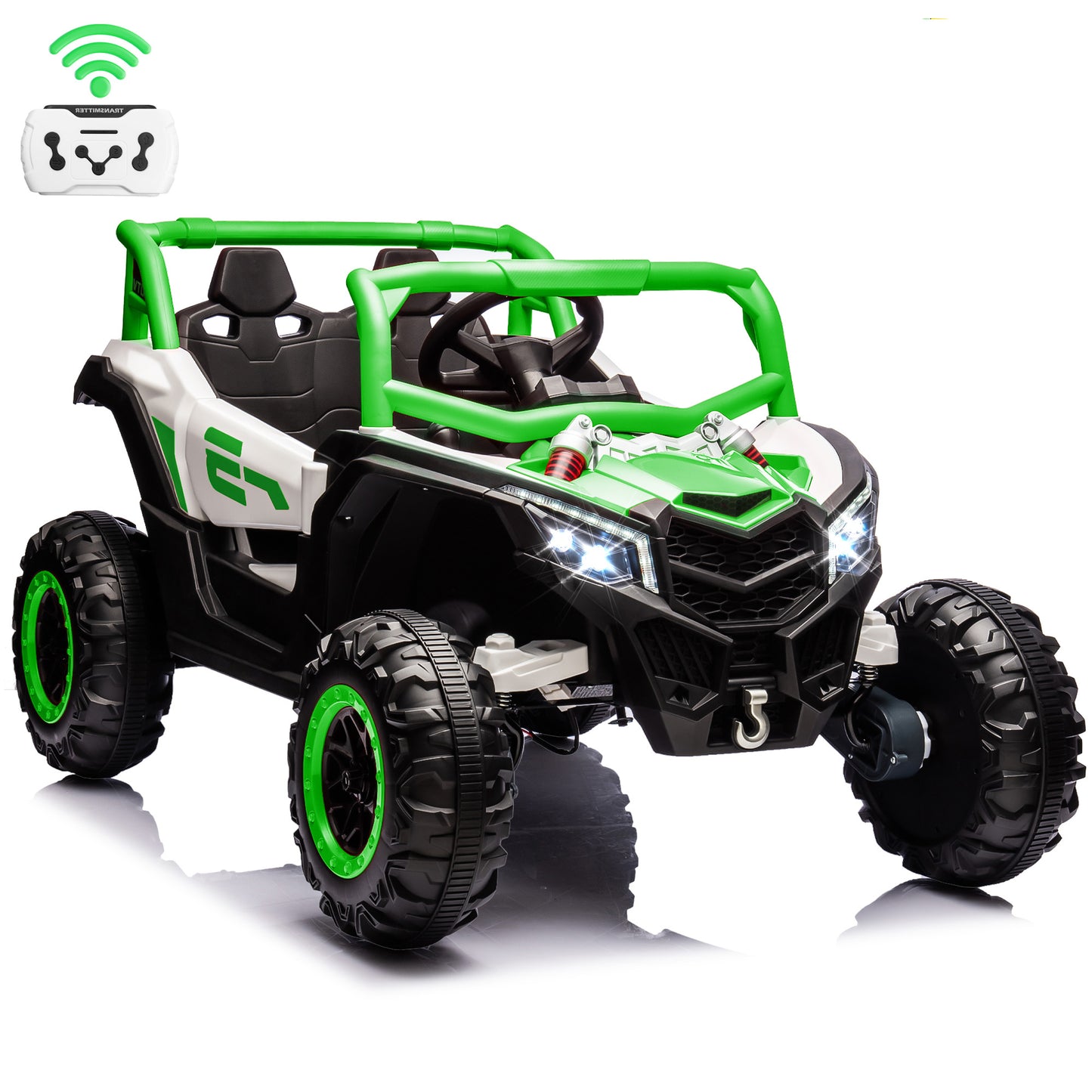 Joyracer 24 Volt Ride on Toys 2 Seater, Power Car wheels UTV with 4*200W Motors, Remote Control, Bluetooth Music,  Spring Suspension, LED Light, 3 Speeds
