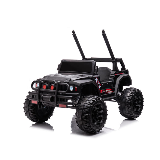 24V Kids Ride On Truck Car with Parents Remote Control, 2x200W Engine, 9AH Battery Electric Powered Ride On Toys w/ Spring Suspension, 3 Speeds, USB/MP3 Music, Story for Girls Boys, Black