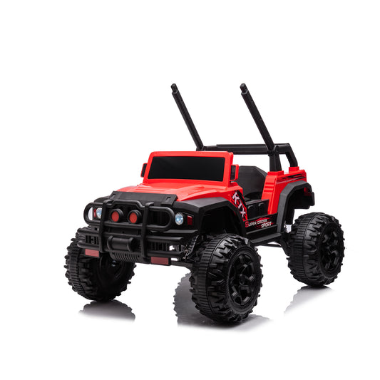 24V Kids Ride On Truck Car with Parents Remote Control, 2x200W Engine, 9AH Battery Electric Powered Ride On Toys w/ Spring Suspension, 3 Speeds, USB/MP3 Music, Story for Girls Boys, Red