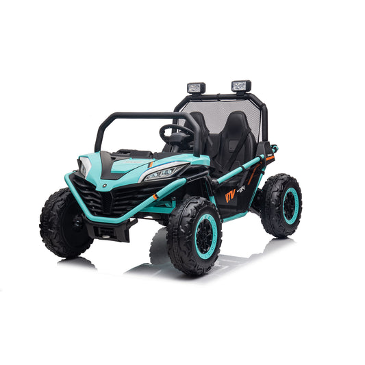 24V 4WD Kids Ride On UTV Car with Remote Control, 2 Seater Electric Off-Road UTV Toy w/ 4x80W Motors, 10AH Large Battery Powered, 3 Speed, Bluetooth, Radio, LED Light, Green