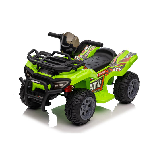 6V Kids Ride On ATV 4-Wheeler Quad Toy with Spring Suspension, 4.5AH Battery Powered Electric Car w/ MP3 Music, USB, Horn for Boys Girls, Green