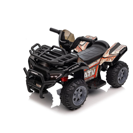 6V Kids Ride On ATV 4-Wheeler Quad Toy with Spring Suspension, 4.5AH Battery Powered Electric Car w/ MP3 Music, USB, Horn for Boys Girls, Black