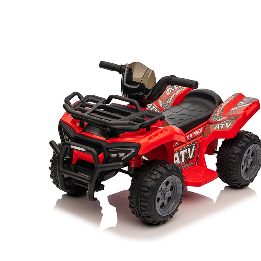 6V Kids Ride On ATV 4-Wheeler Quad Toy with Spring Suspension, 4.5AH Battery Powered Electric Car w/ MP3 Music, USB, Horn for Boys Girls, Red