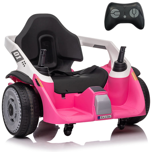 24V Bumper Car with Remote, 2*100W Electric Ride on Toy for Big Kids, 360° Spin, EVA Wheels, Pink, Red, Blue, Green