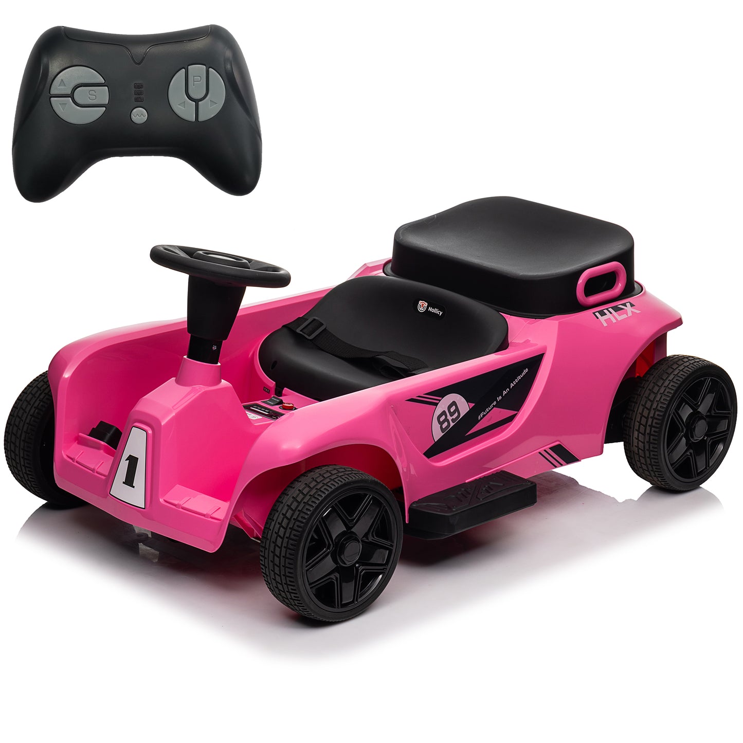 Kids 2 Seater 24V Ride on Toys with Remote Control, 2x200W Parent-Child Car, 10AH Battery Powered Ride on Drift Car, 3-Speed Family Car w/ EVA Wheels, Bluetooth Music, Horn, MP3, Age 2+, Pink-2388