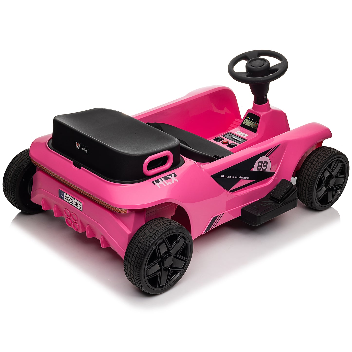 Kids 2 Seater 24V Ride on Toys with Remote Control, 2x200W Parent-Child Car, 10AH Battery Powered Ride on Drift Car, 3-Speed Family Car w/ EVA Wheels, Bluetooth Music, Horn, MP3, Age 2+, Pink-2388