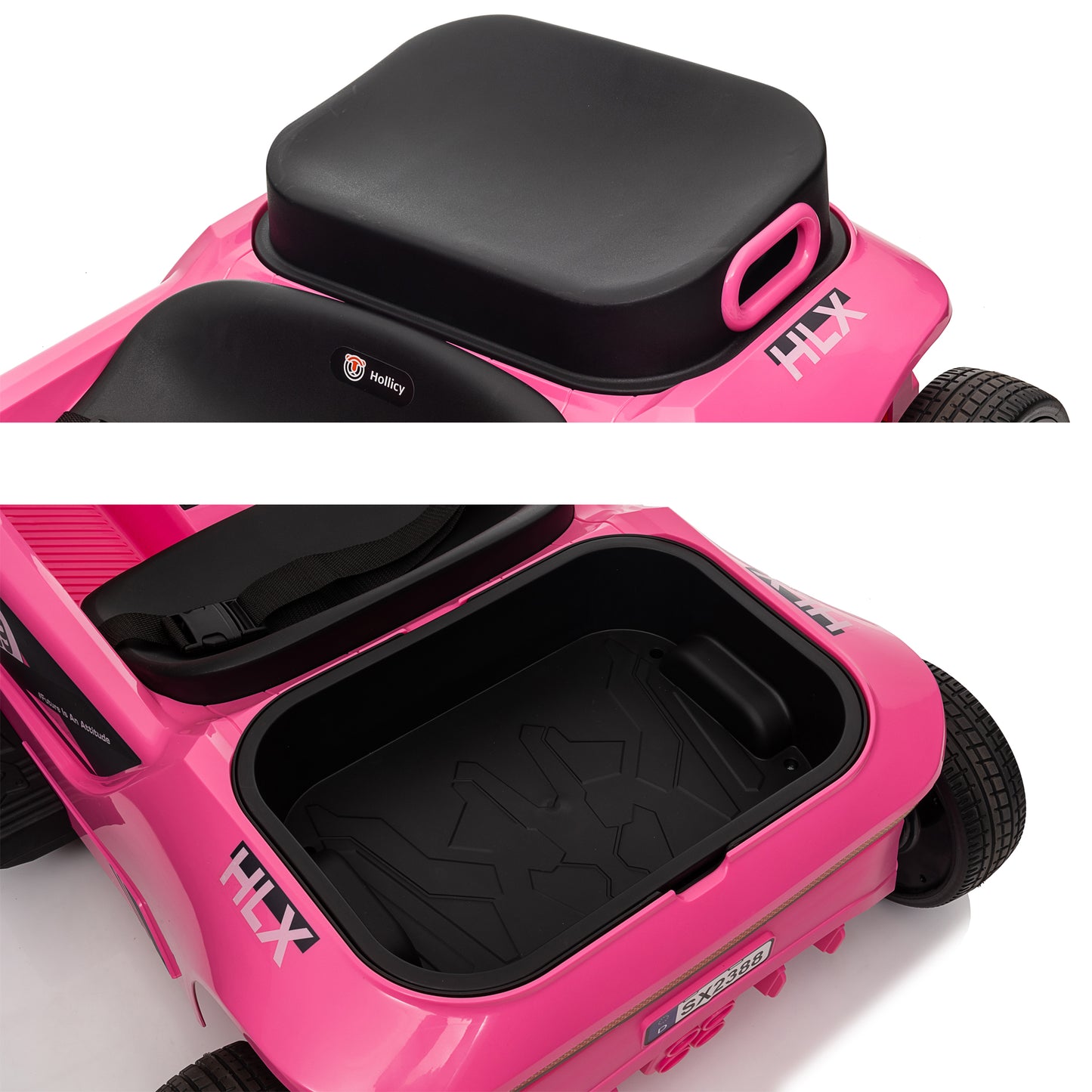 Kids 2 Seater 24V Ride on Toys with Remote Control, 2x200W Parent-Child Car, 10AH Battery Powered Ride on Drift Car, 3-Speed Family Car w/ EVA Wheels, Bluetooth Music, Horn, MP3, Age 2+, Pink-2388