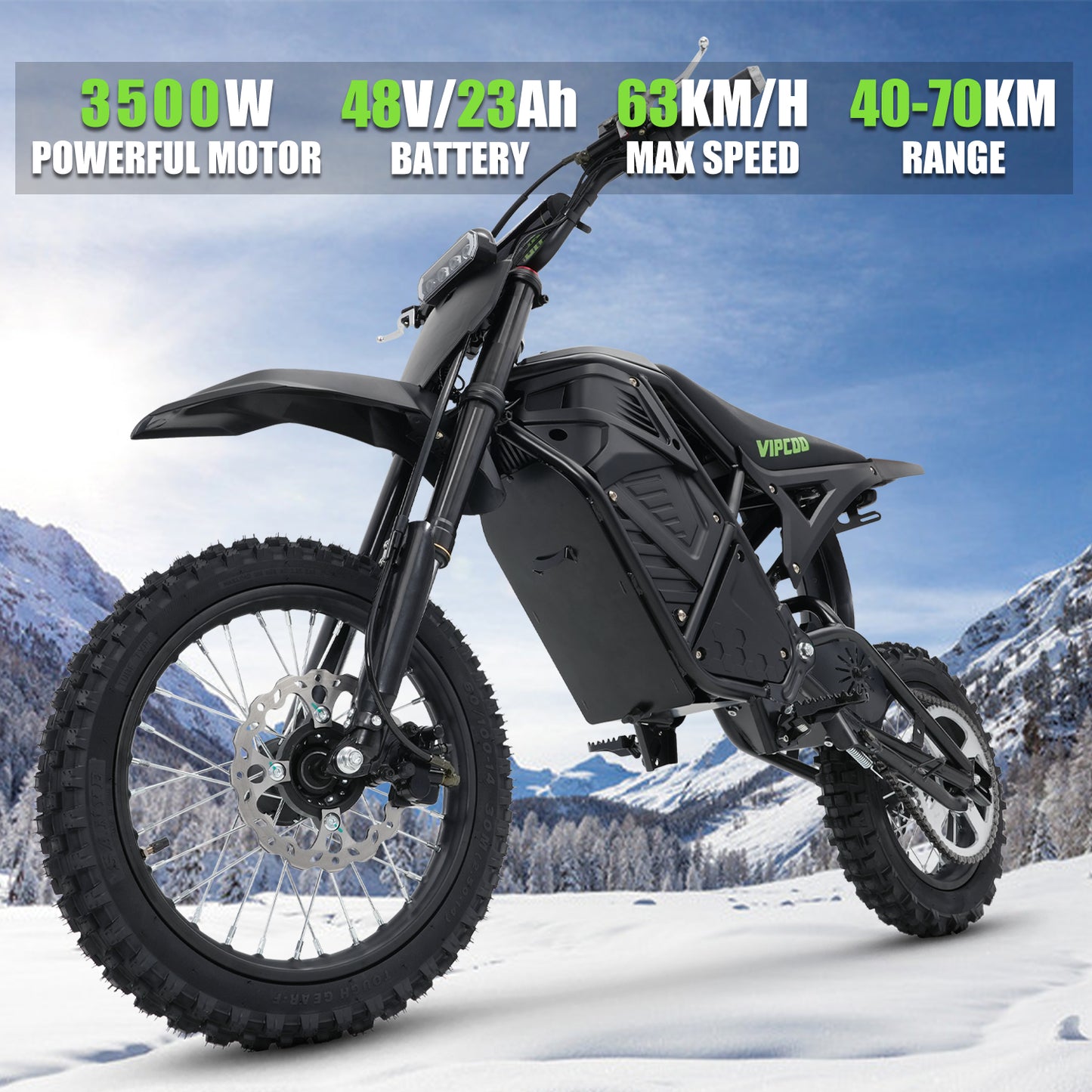 Joyracer 48V 3500W Electric Dirt Bike 39 mph 43 mi Range Lithium Battery Dual Shock 14/12 inch Tires Adult Off-Road Motorcycle