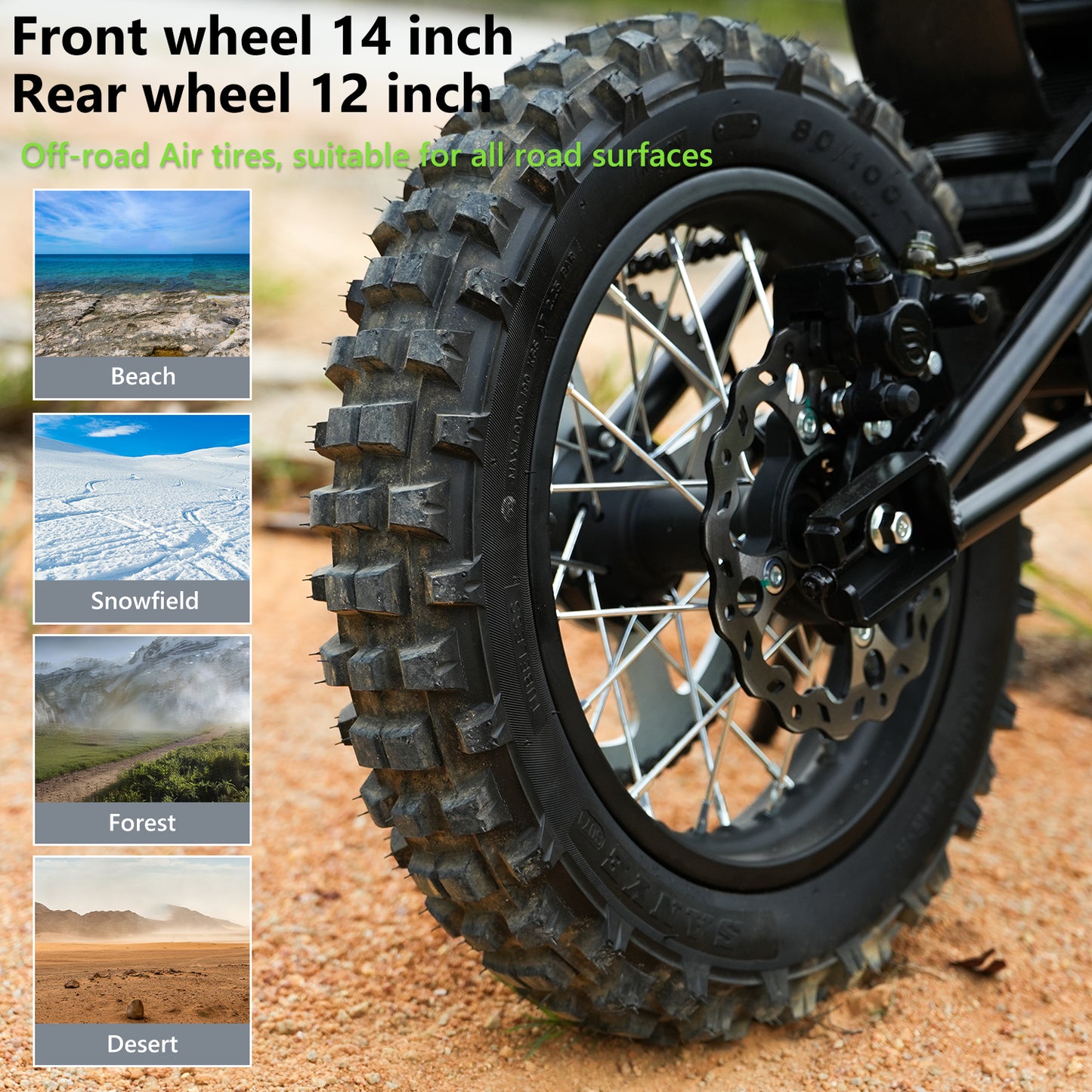 Joyracer 48V 3500W Electric Dirt Bike 39 mph 43 mi Range Lithium Battery Dual Shock 14/12 inch Tires Adult Off-Road Motorcycle