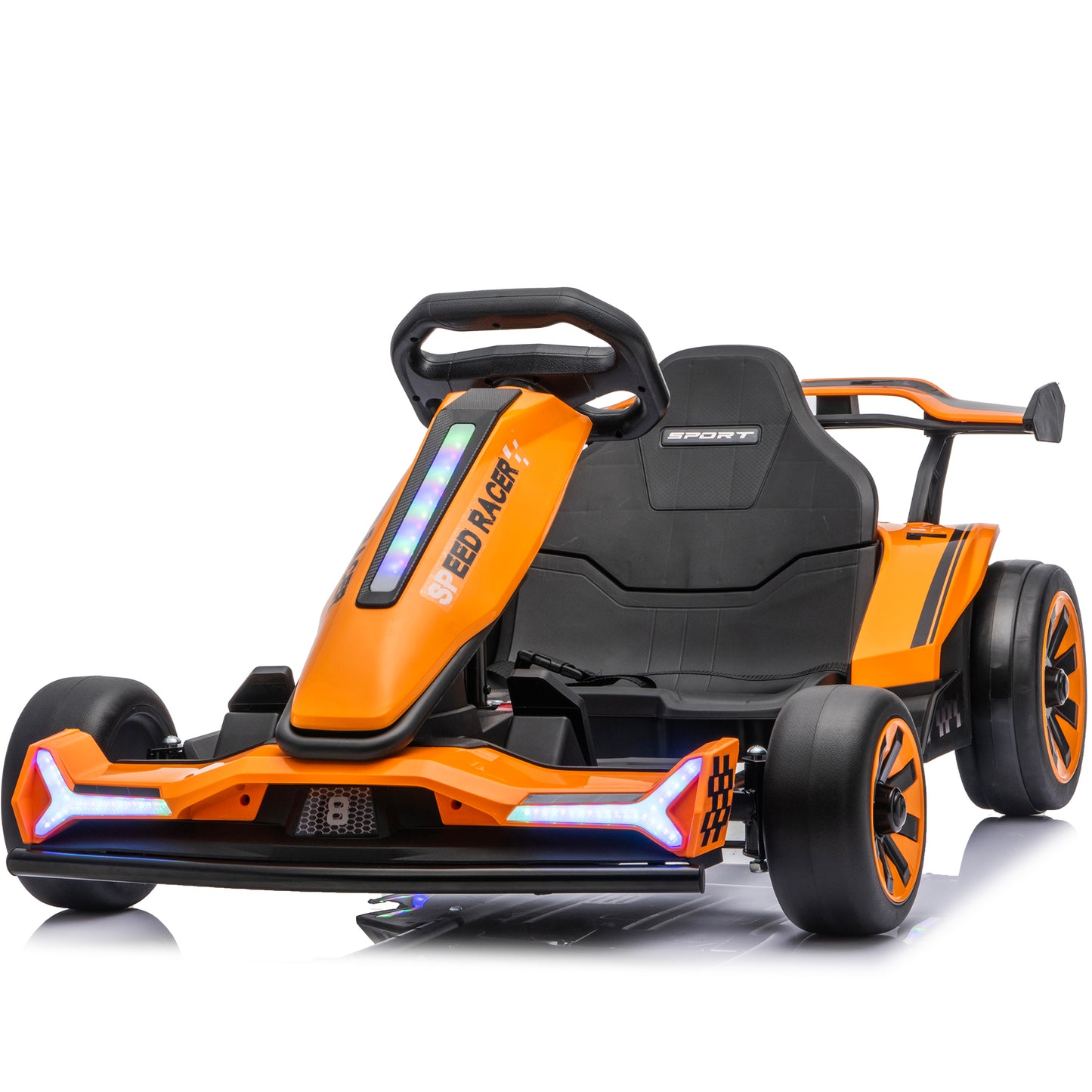 Joyracer 24V 10Ah Electric Go Kart Kids 6-12, Dual 400W Motors 360° Drift Car, Adjustable Length, Bluetooth LED, 2601
